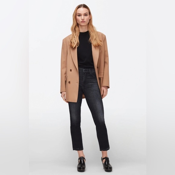 7 for All Mankind Double-Breasted Camel Blazer – Women’s Size Small - Picture 2 of 15